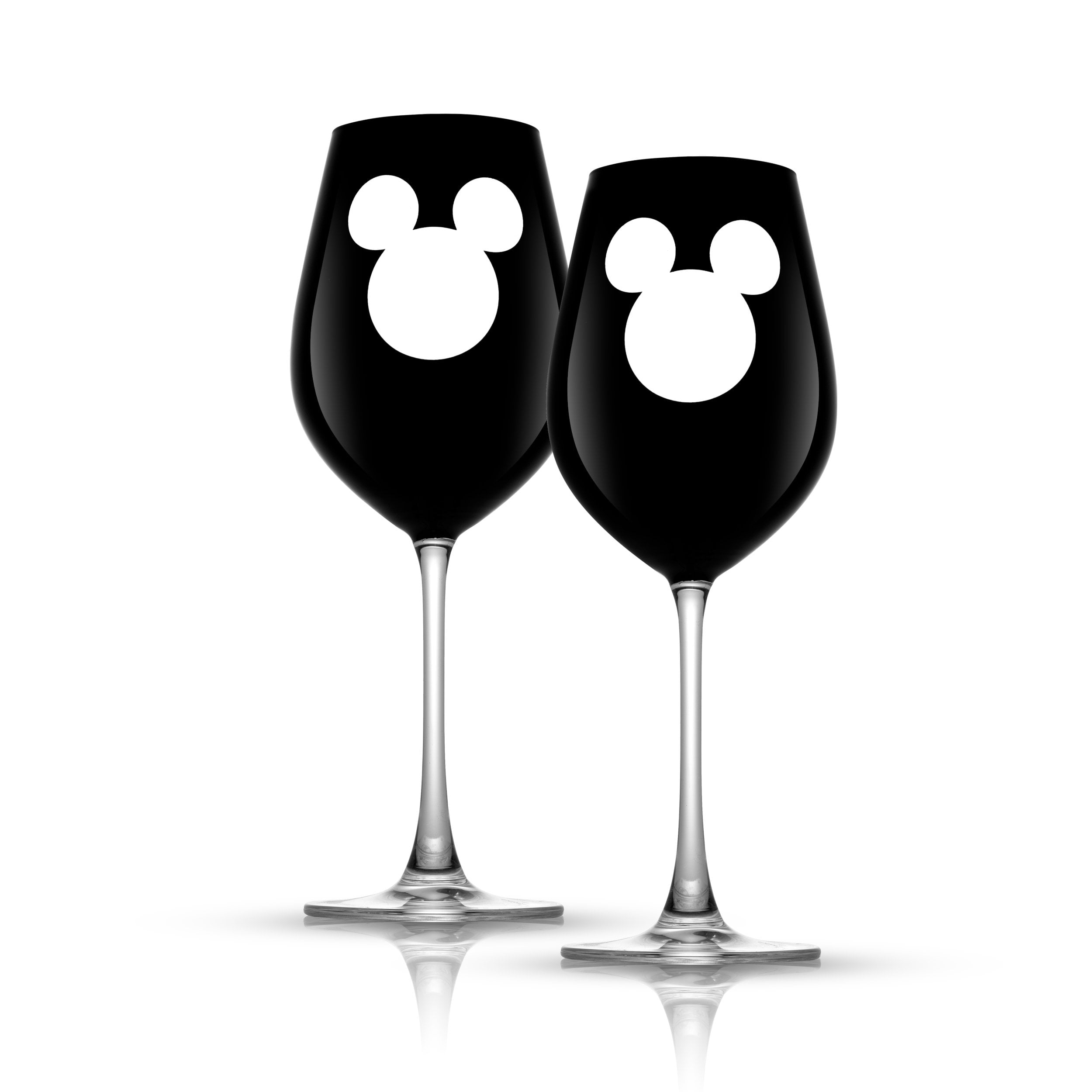 JoyJolt Disney Mickey & Minnie Icon Stemless Wine Glass - 10 oz - Set of 2
