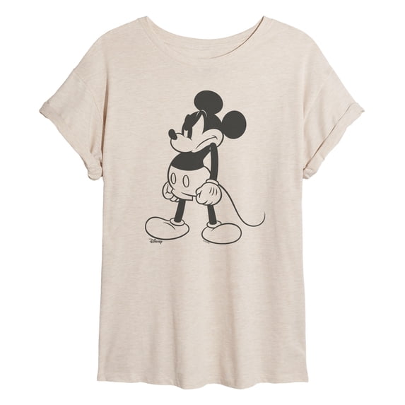 Disney - Mad Stand Mickey - Juniors Oversized Graphic T-Shirt