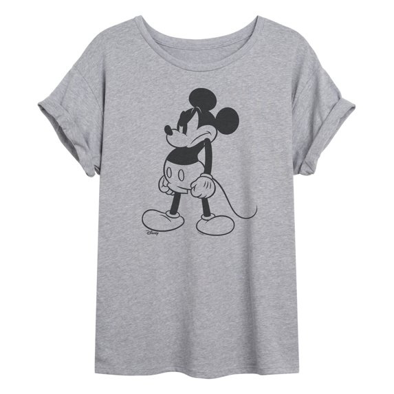 Disney - Mad Stand Mickey - Juniors Oversized Graphic T-Shirt