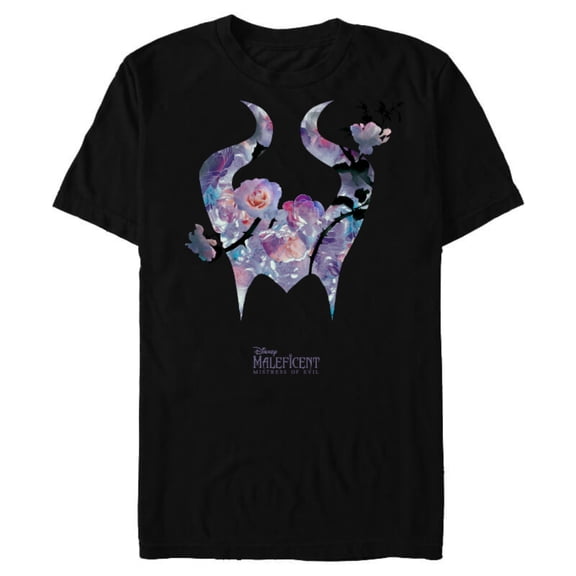 Disney Maleficent: Mistress of Evil Floral Horns - Short Sleeve Blended T-Shirt for Adults - Customized-Black