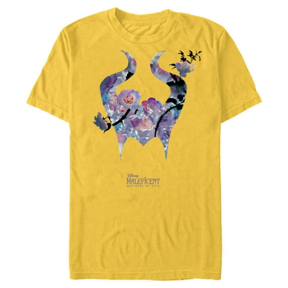 Disney Maleficent: Mistress of Evil Floral Horns - Short Sleeve Blended T-Shirt for Adults - Customized-Yellow