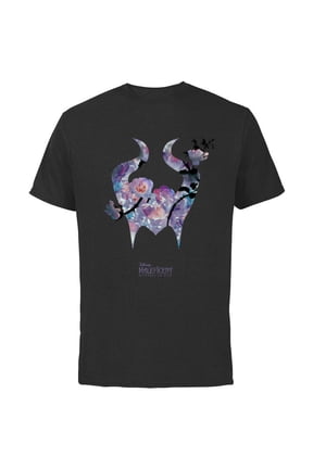 Maleficent: Mistress of Evil Floral Horns - Short Sleeve Cotton T-Shirt for Adults - Customized-Black