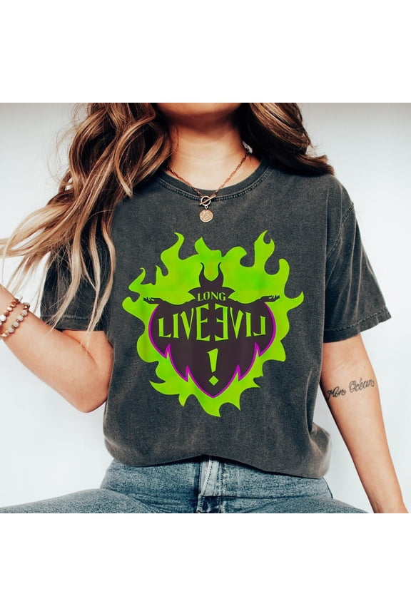 Disney Maleficent Villain Shirt Descendants Long Live Evil T-shirt Sleep Beauty Princess T