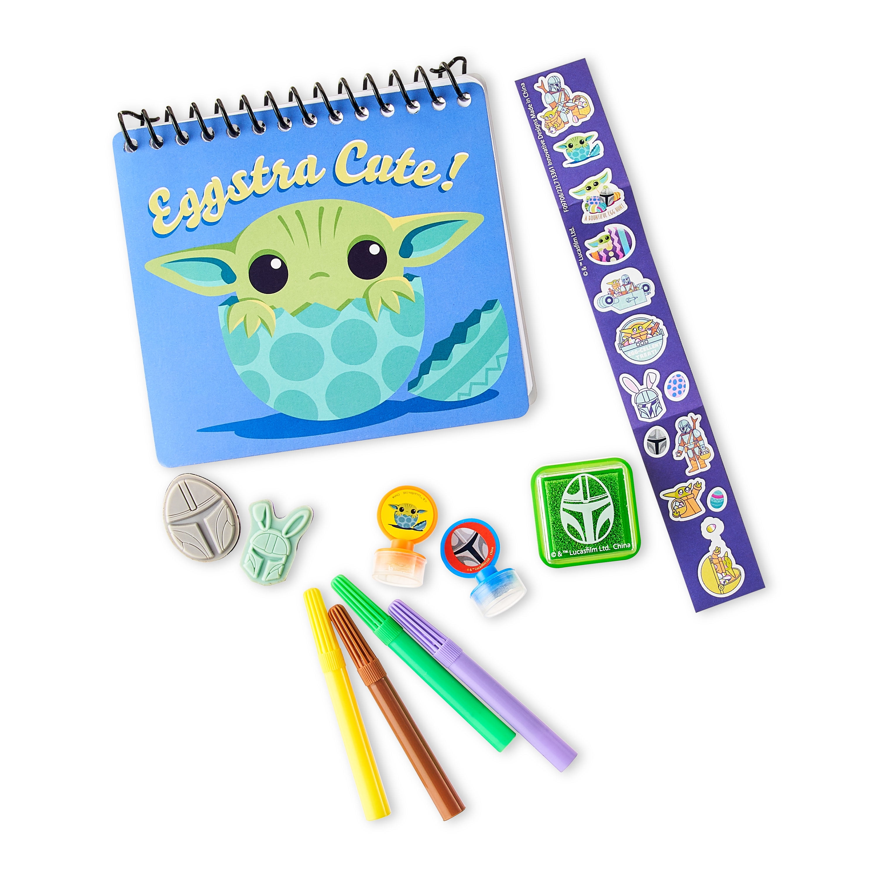 Disney Mandalorian Stamp Set, Includes Drawing Pad, Sticker Roll