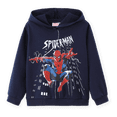 thumbnail image 1 of Disney Marvel Spider-Man Boys Cotton Hooded Sweatshirt Toddler Pullover Hoodie Kids Deep Blue Top Halloween Gift Sizes 2-9Y, 1 of 9