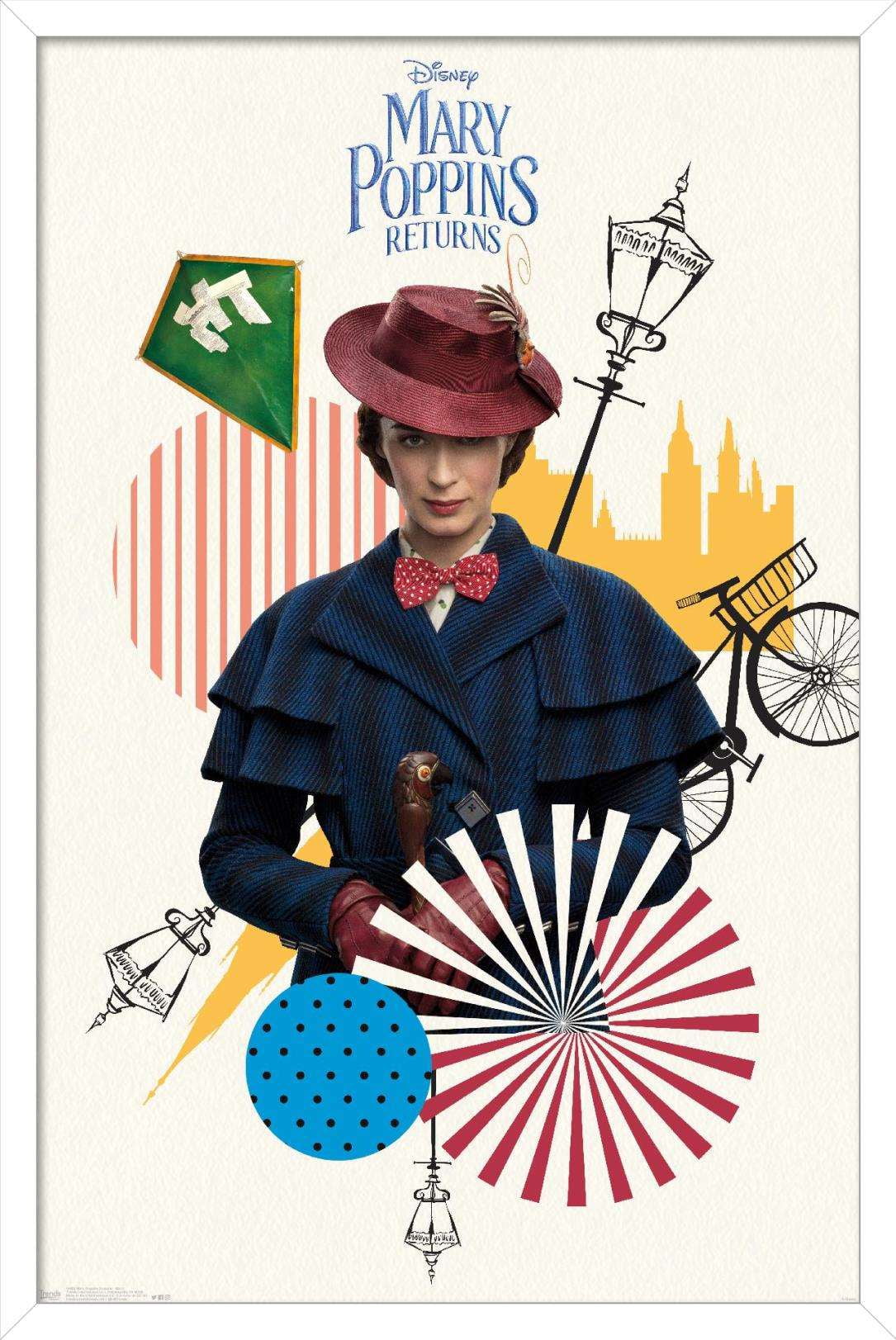 Disney Mary Poppins Returns - Mary Wall Poster, 14.725" x 22.375", Framed