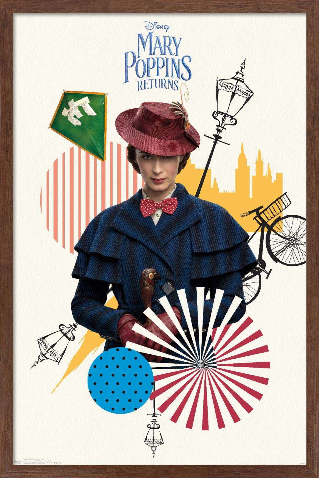 Disney Mary Poppins Returns - Mary Wall Poster, 14.725" x 22.375", Framed