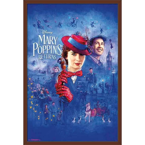Disney Mary Poppins Returns - Sketch Wall Poster, 22.375" x 34", Framed