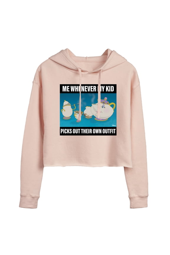 - Me When Kid Picks Outfit - Juniors Cropped Pullover Hoodie