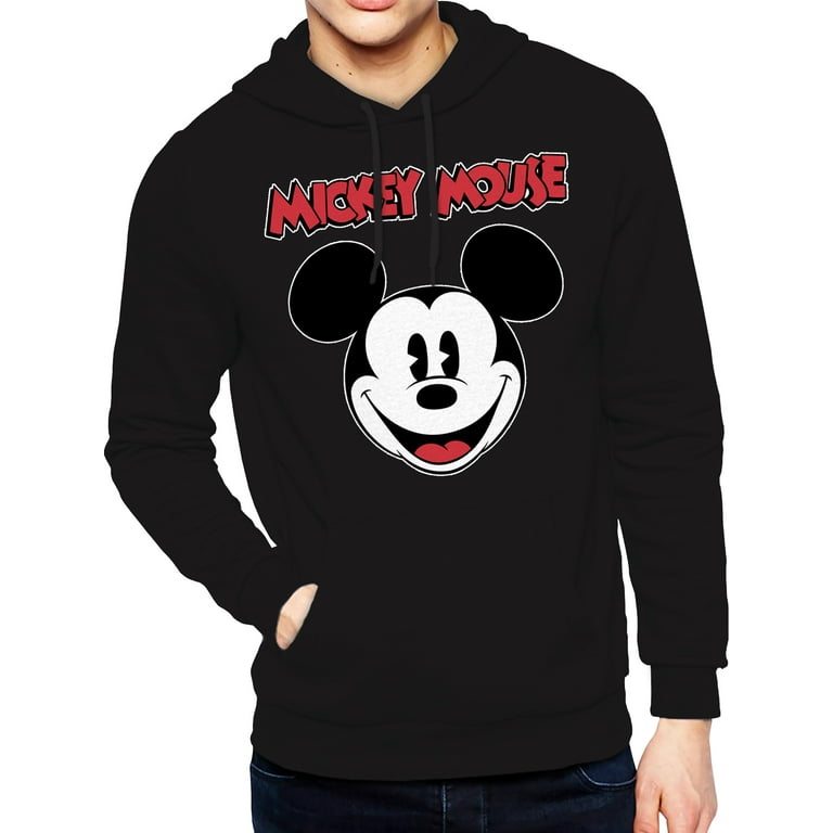 Disney All Gender Vintage Mickey Mouse Face Graphic Hoodie Sweatshirt Men s Sizes S 3xl Black