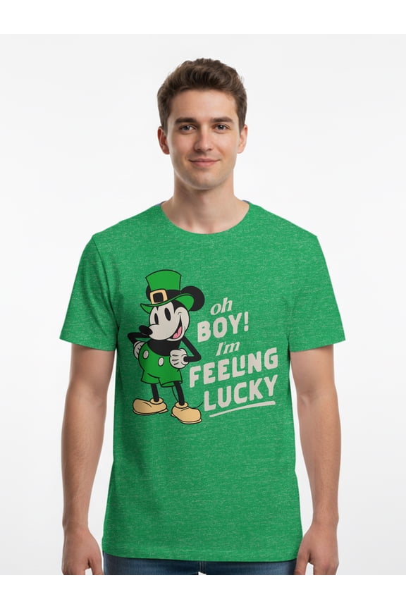 , Men's & Big Men's St. Patrick's Day Graphic Tee, Mickey, Sizes S-3XL