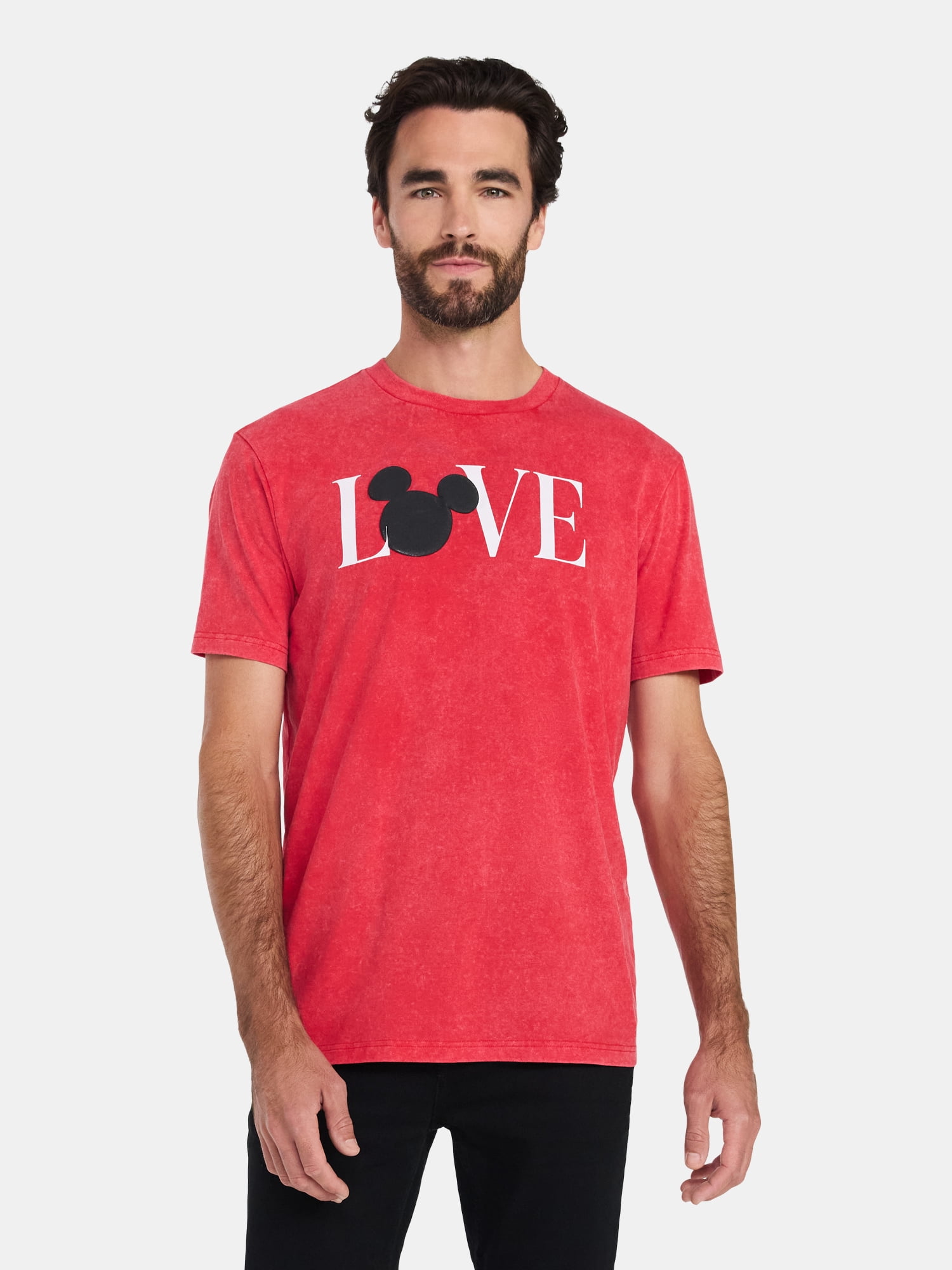 Disney Mickey Mouse Men's and Big Men's Valentine's Day Graphic Tee, Sizes XS-5XL