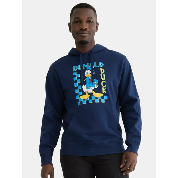 Disney Men's Check Out Donald Graphic Hoodie Sweatshirt with Long Sleeves, Sizes S-3XL