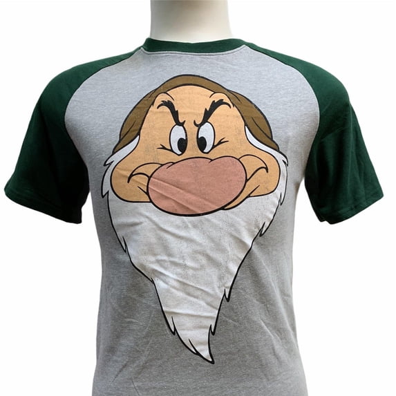 Disney Men's Classic Grumpy T-Shirt Gray and Green