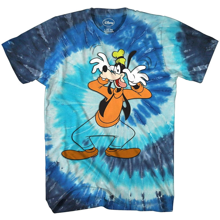 Disney Men's Goofy Graphic Tees, Spiral Washout Tie Dye Adult T