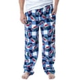 thumbnail image 1 of Disney Adult Lilo And Stitch Christmas Santa Hat Stitch Buffalo Plaid Print Soft Fleece Sleep Pajama Pants, 1 of 6