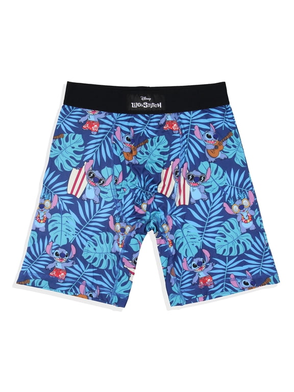 Disney Men's Lilo And Stitch Ukulele And Surf Boxers Boxer Briefs Underwear