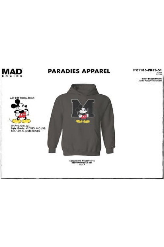 Men's Mickey Collegiate Hoodie, Sizes S-2XL
