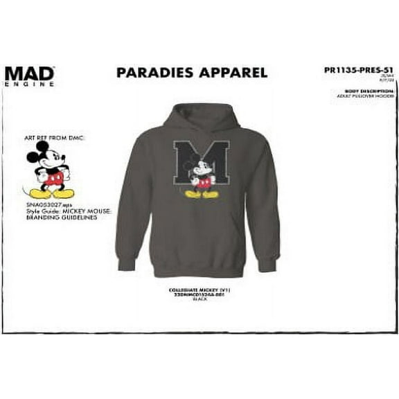 Disney Men's Mickey Collegiate Hoodie, Sizes S-2XL