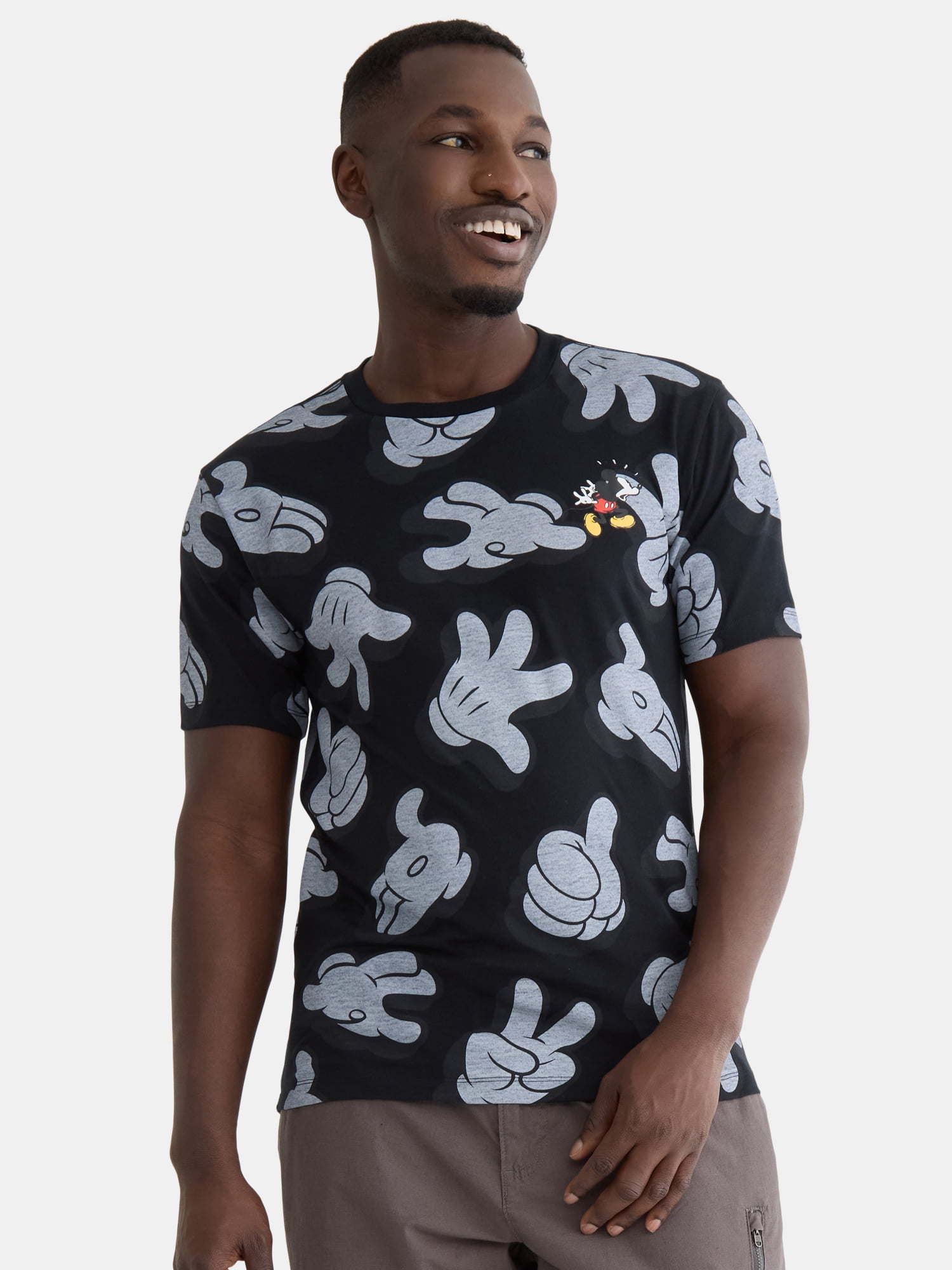 Disney Men's Mickey Lil Guy Graphic Tee with Short Sleeves, Sizes S-3XL