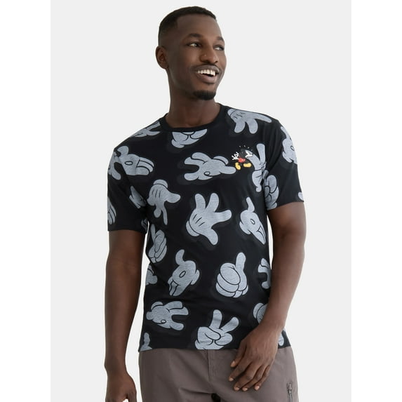 Disney Men's Mickey Lil Guy Graphic Tee with Short Sleeves, Sizes S-3XL