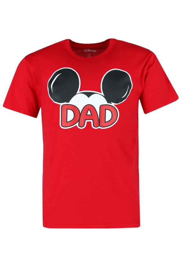Men's Mickey Mouse Dad Cotton Graphic Tee with Short Sleeves, Sizes S-XL