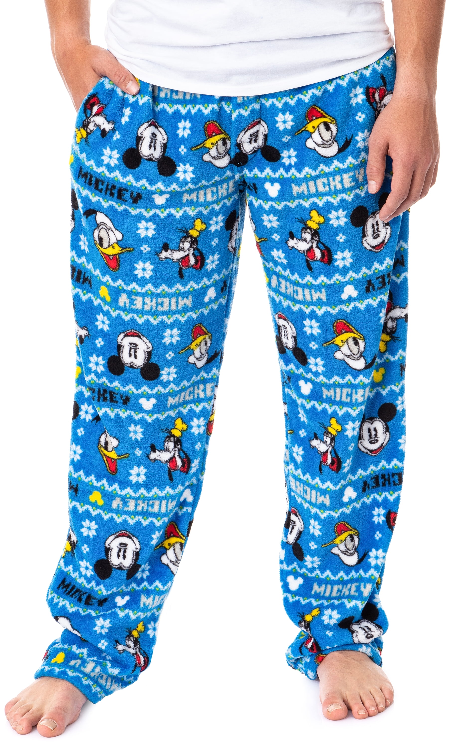 Disney Men s Mickey Mouse Goofy Donald Fair Isle Pajama Pants 2XLT
