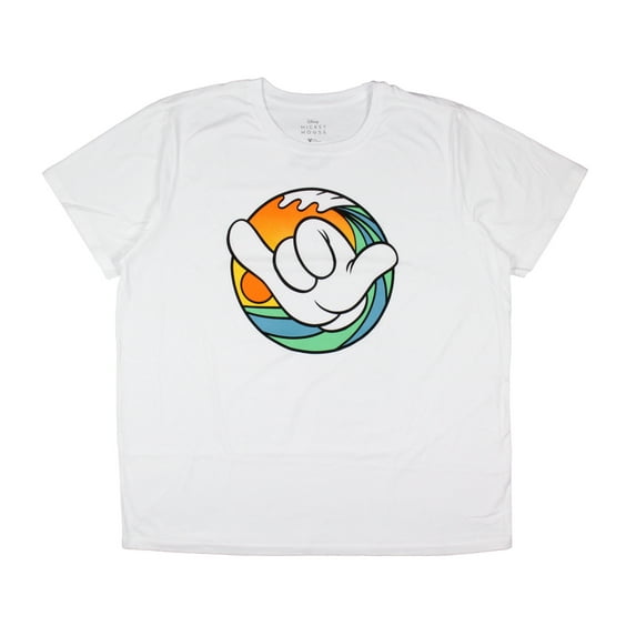 Disney Men's Mickey Mouse Hang Loose Shaka Sign Adult Graphic T-Shirt