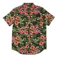 thumbnail image 1 of Disney Men's Mickey Mouse Floral Jungle Hawaiian Print Adult Button Down Shirt, 1 of 4