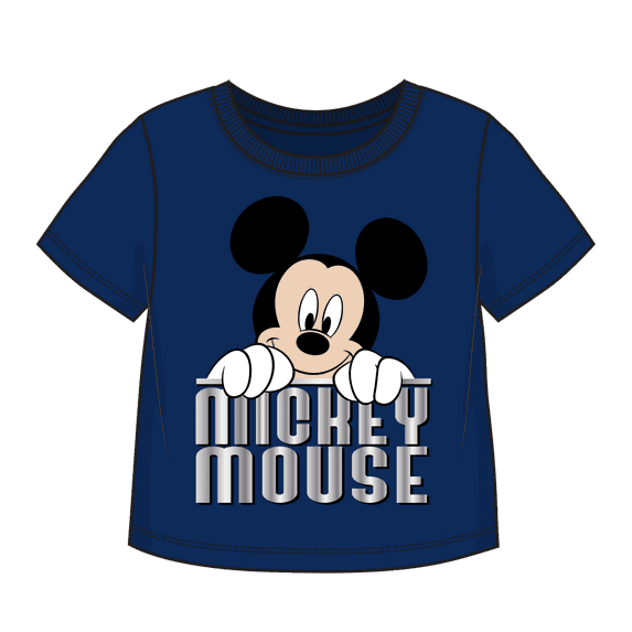 Disney Mickey Mouse Navy T-Shirt With Mat Ink, Sizes 2T-4T