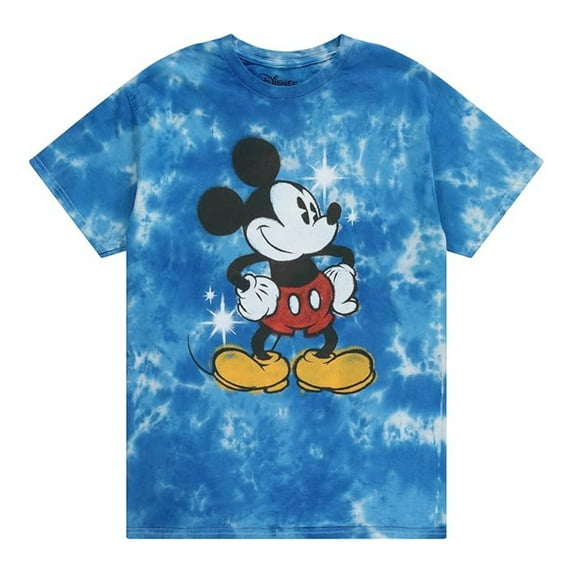 Disney Men’s Mickey Mouse Shirt, Classic Cartoon Printed Mickey Mouse T-shirt Royal Wash - XL