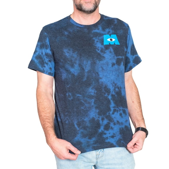 Disney Men's Monsters Inc. We Scare Because We Care Tie-Dye Adult Graphic Print Short Sleeve T-Shirt