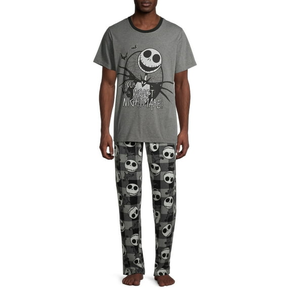Disney Men's Nightmare Before Christmas Jack 3-Piece Pajama Set with Socks