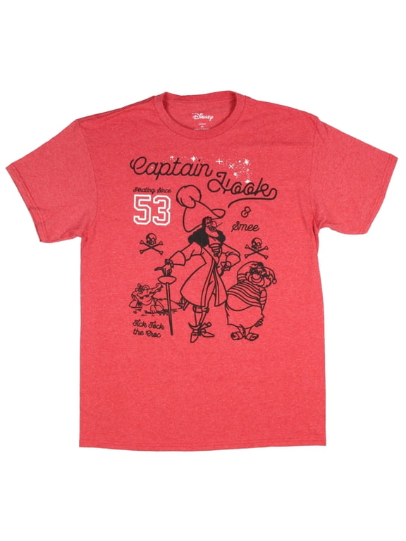 Disney Men's Peter Pan Captain Hook Smee Tick Tok The Croc Men's T-Shirt Medium