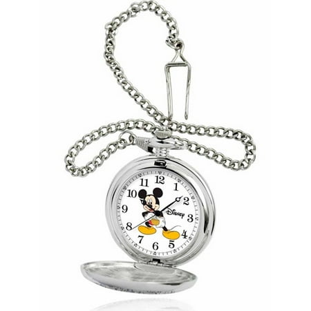 Disney Men's Pocket Watch, Silver Chain