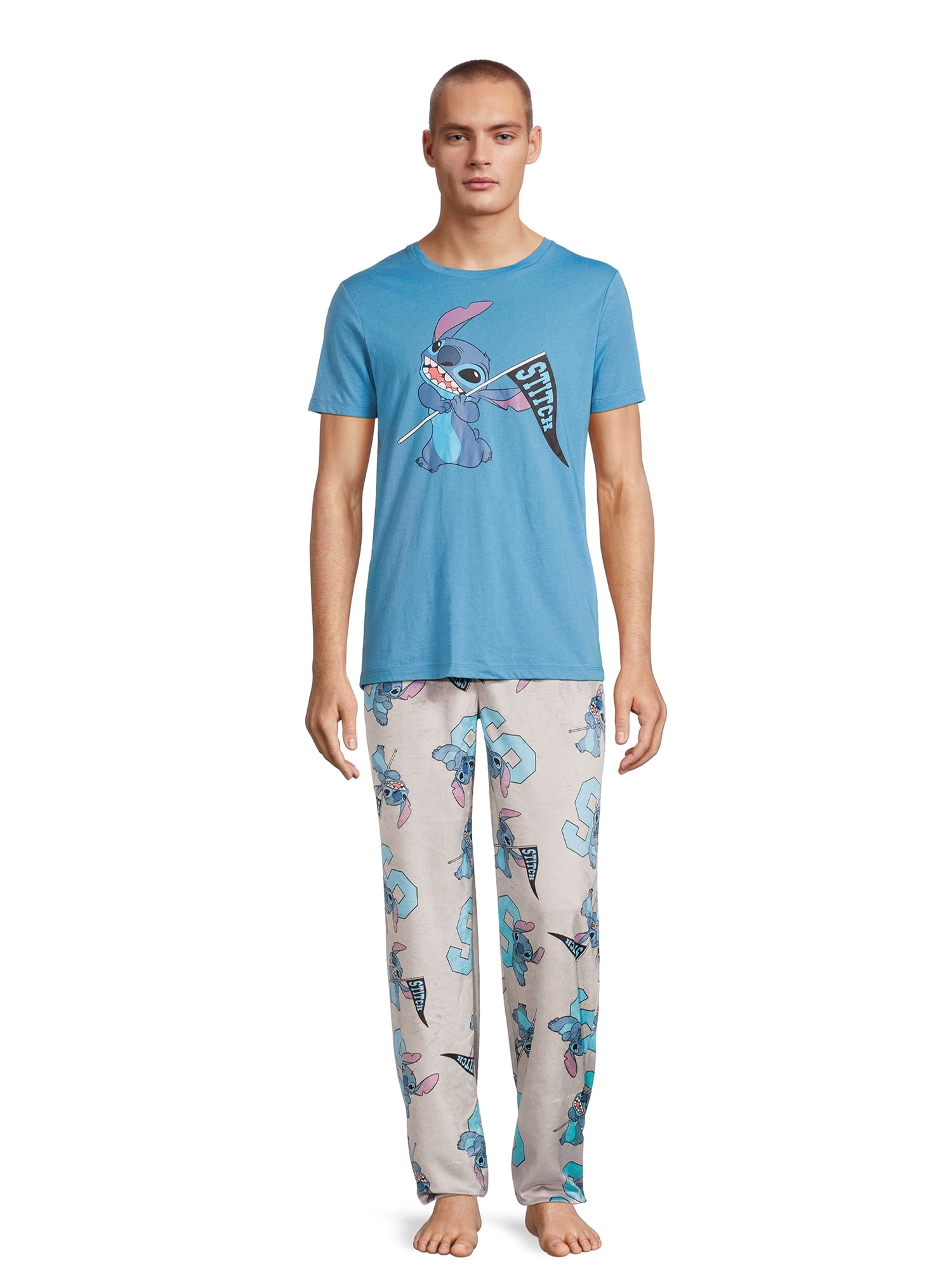 Disney Men's Sitch Graphic Tee and Pants Sleep Set, 2-Piece, Sizes S ...