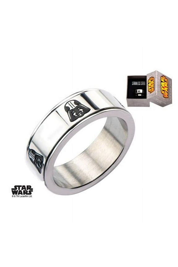 Disney Men's Stainless Steel Darth Vader Spinner Ring, Sizes 8-12