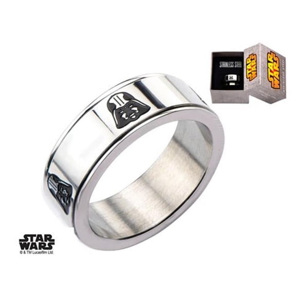 Disney Men's Stainless Steel Darth Vader Spinner Ring, Sizes 8-12