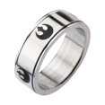 thumbnail image 1 of Disney Men's Stainless Steel Rebel Alliance Symbol Spinner Ring, Sizes 8-12, 1 of 1