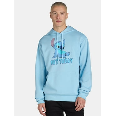 Disney Men's Stitch Graphic Print Hoodie with Long Sleeves, Sizes XS-3XL