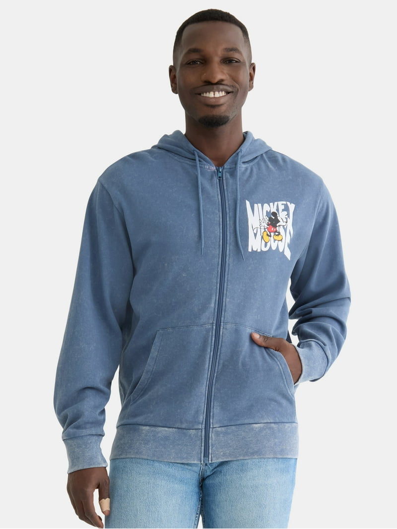 Disney Men's Mickey Mouse Graphic Zip Hoodie, Sizes S-3XL