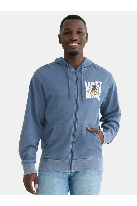 Men's Surprise Mickey Mouse Graphic Print Zip Hoodie, Sizes S-3XL