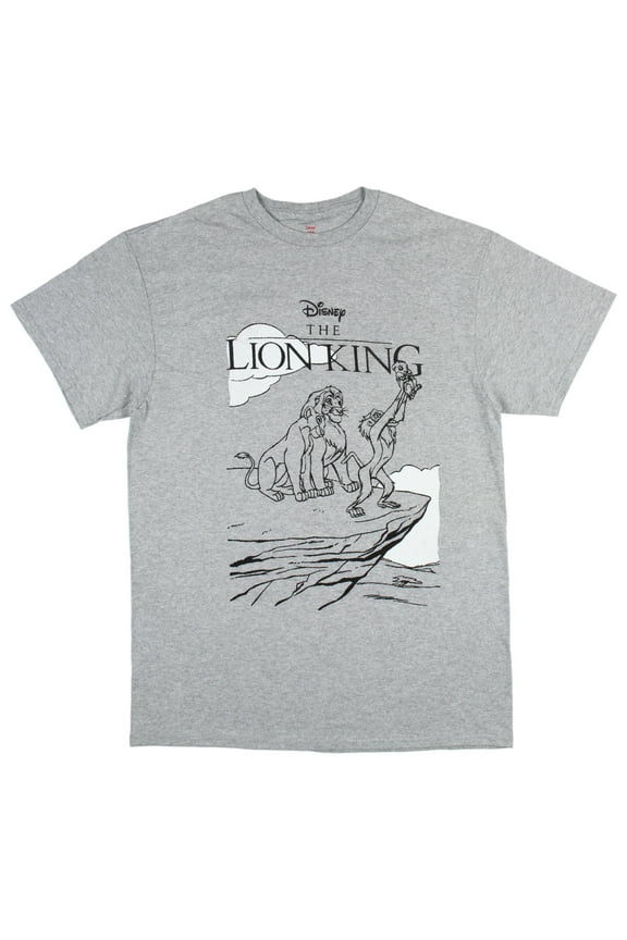 Disney Men's The Lion King Characters Pride Rock Outline Graphic T-Shirt