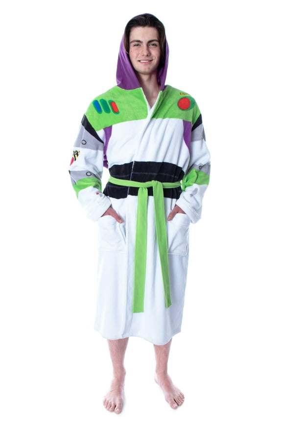 Disney Men's Toy Story Buzz Lightyear Costume Fleece Plush Robe Bathrobe