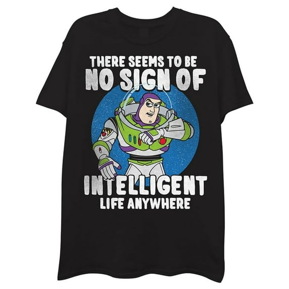 Disney Men's Toy Story Shirt, Graphic Print Buzz Lightyear Toy Story T-shirt Black - M