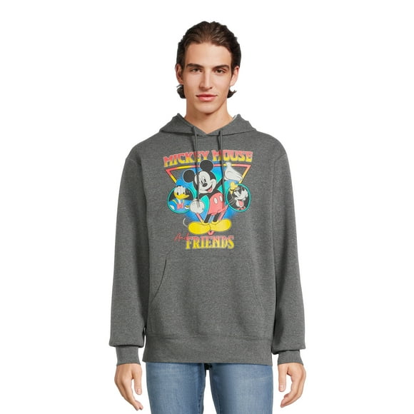 Disney Men's and Big Men's Mickey and Friends Graphic Hoodie Sweatshirt with Long Sleeves, Sizes S-3XL