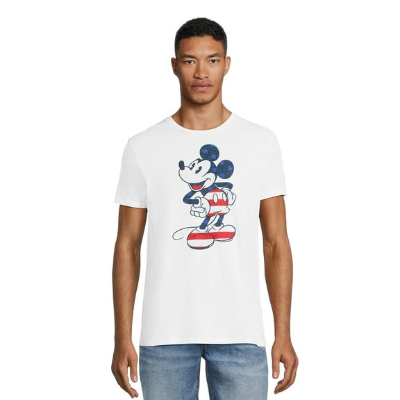 Disney Men's and Big Men's Patriotic Mickey Mouse Graphic Tee, Sizes S-3XL