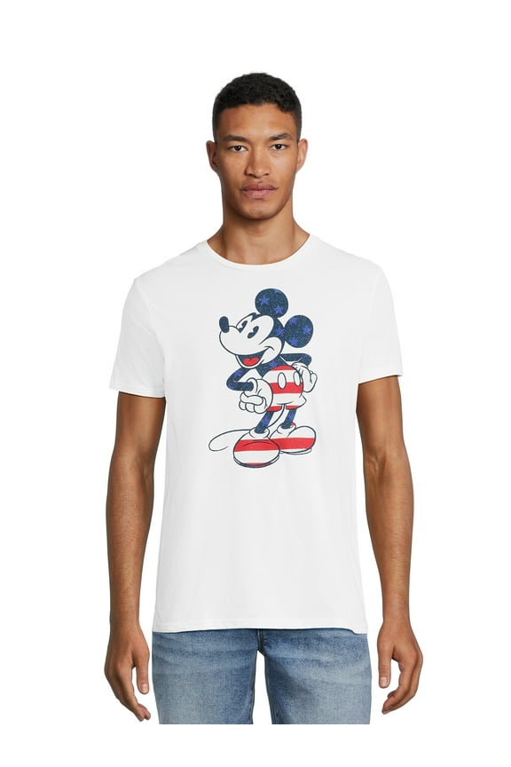 Men's and Big Men's Patriotic Mickey Mouse Graphic Tee, Sizes S-3XL