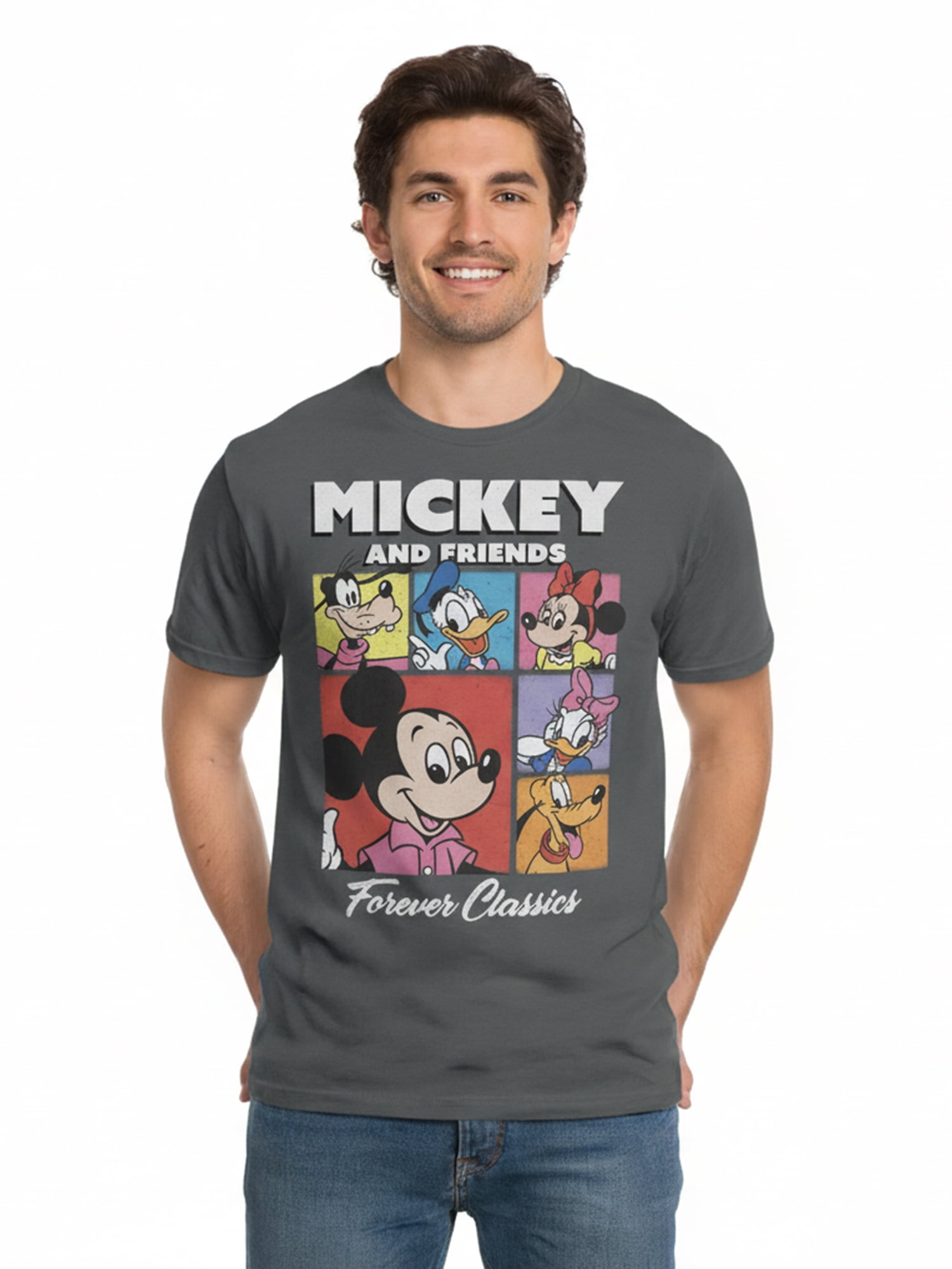 Disney Men's and Big Men's Mickey & Friends Graphic Tee with Short Sleeves, Sizes S-3XL