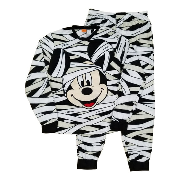 Disney Mens 2-Piece Halloween Mickey Fleece Family Sleepwear Pajama Set S